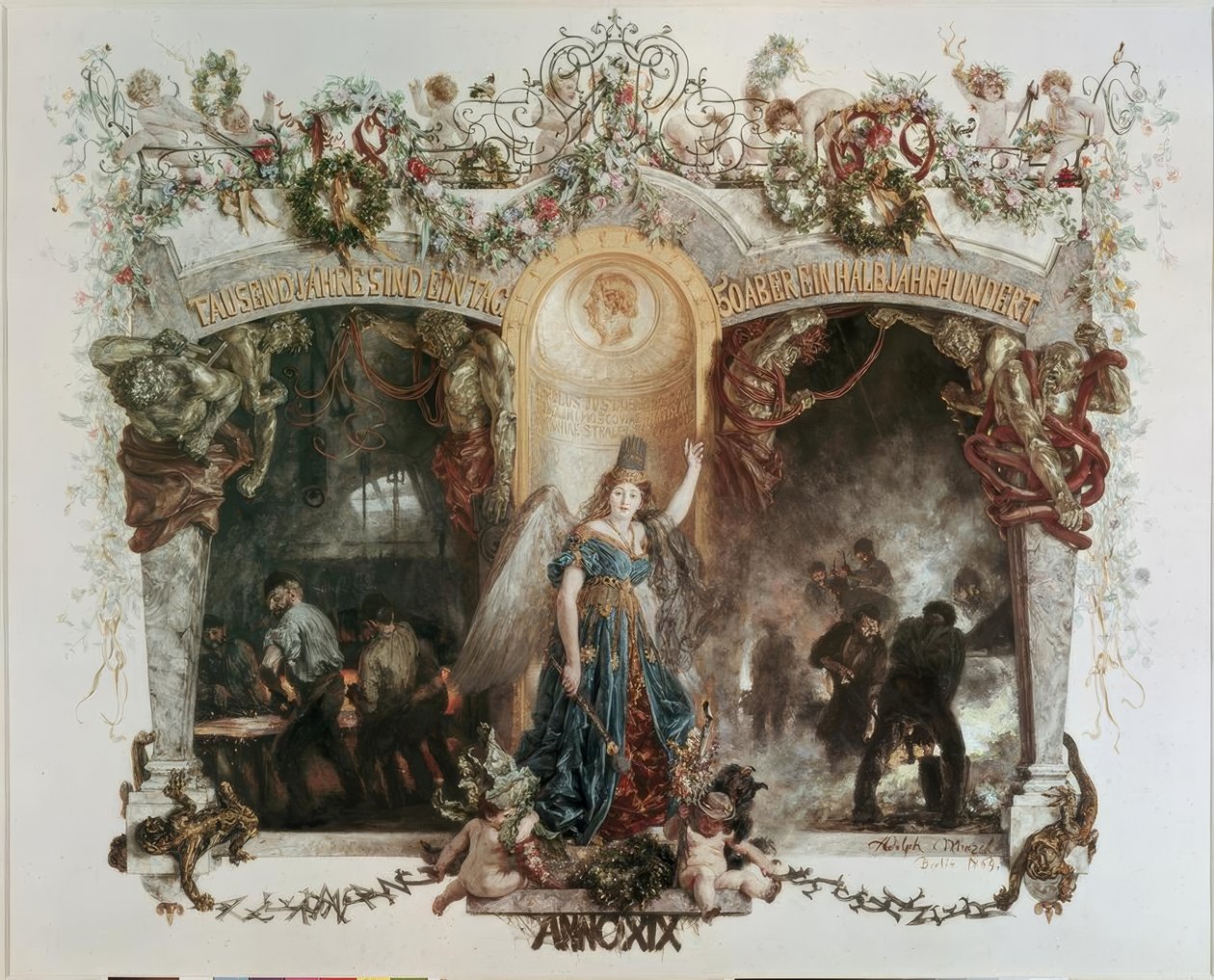 Anförande för 50-årsjubileet för företaget Heckmann av Adolph Menzel