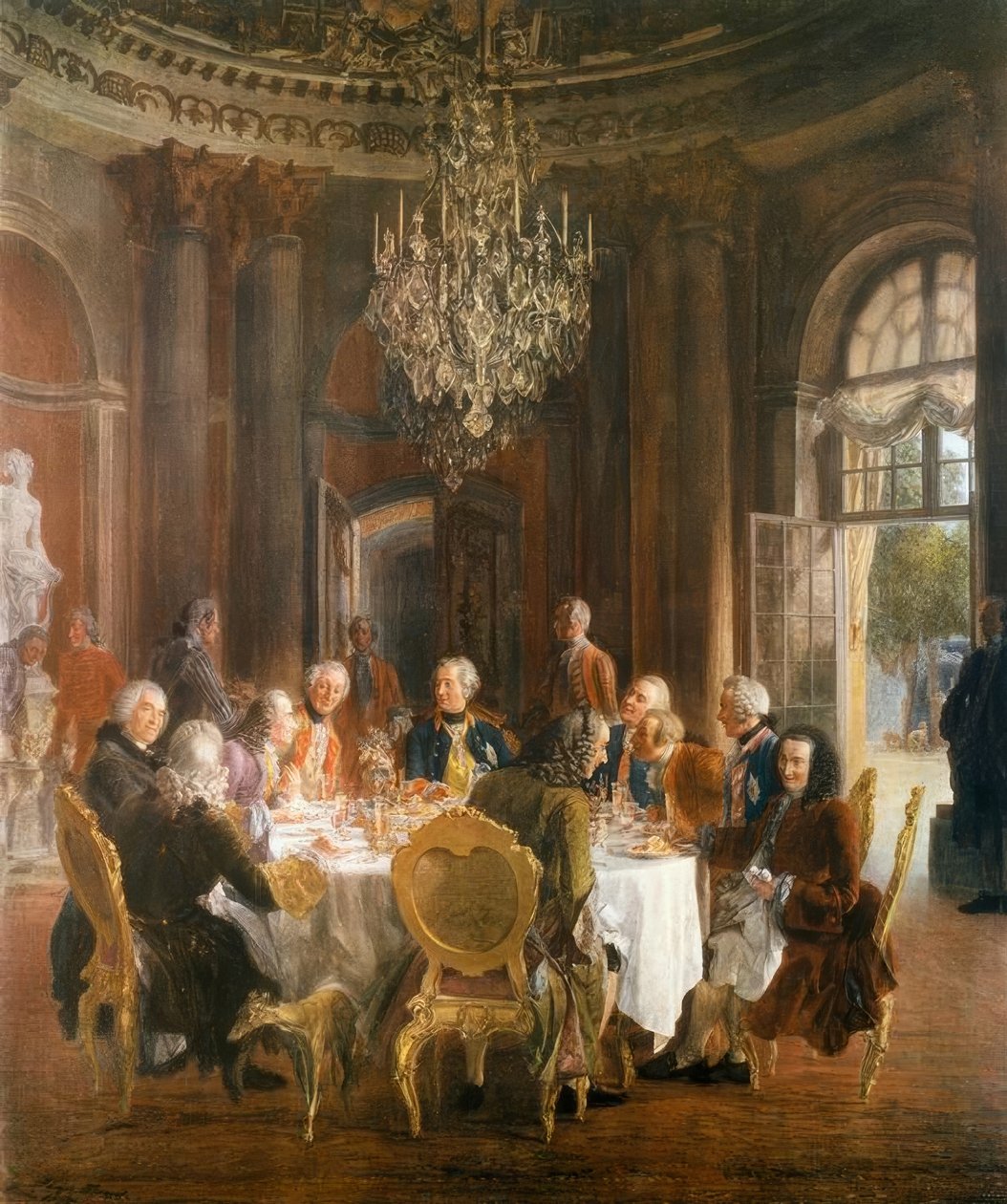 Kung Fredrik II:s runda bord i Sanssouci av Adolph Menzel