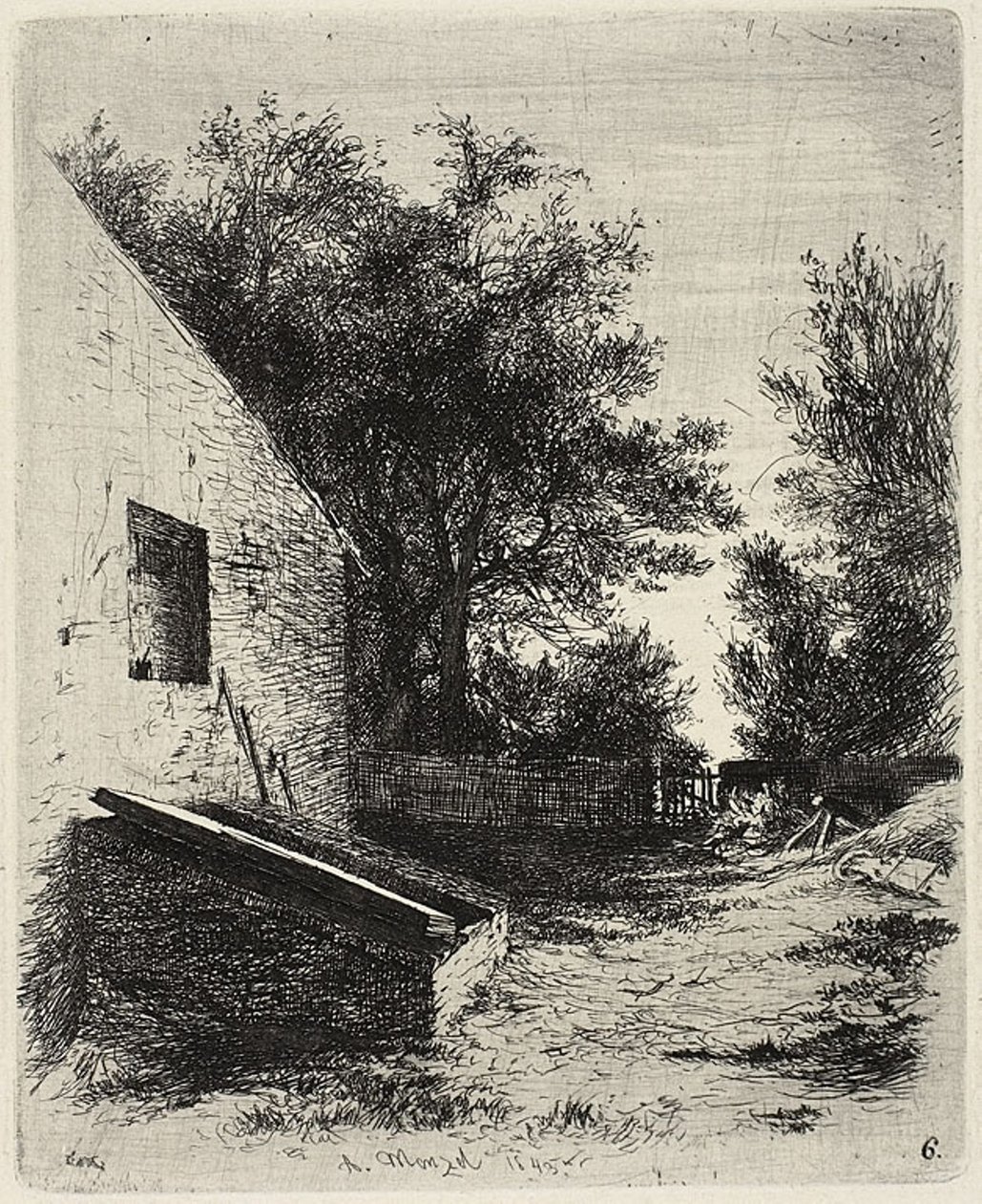 Plåt sex, från Etsningsförsök av Adolph Menzel