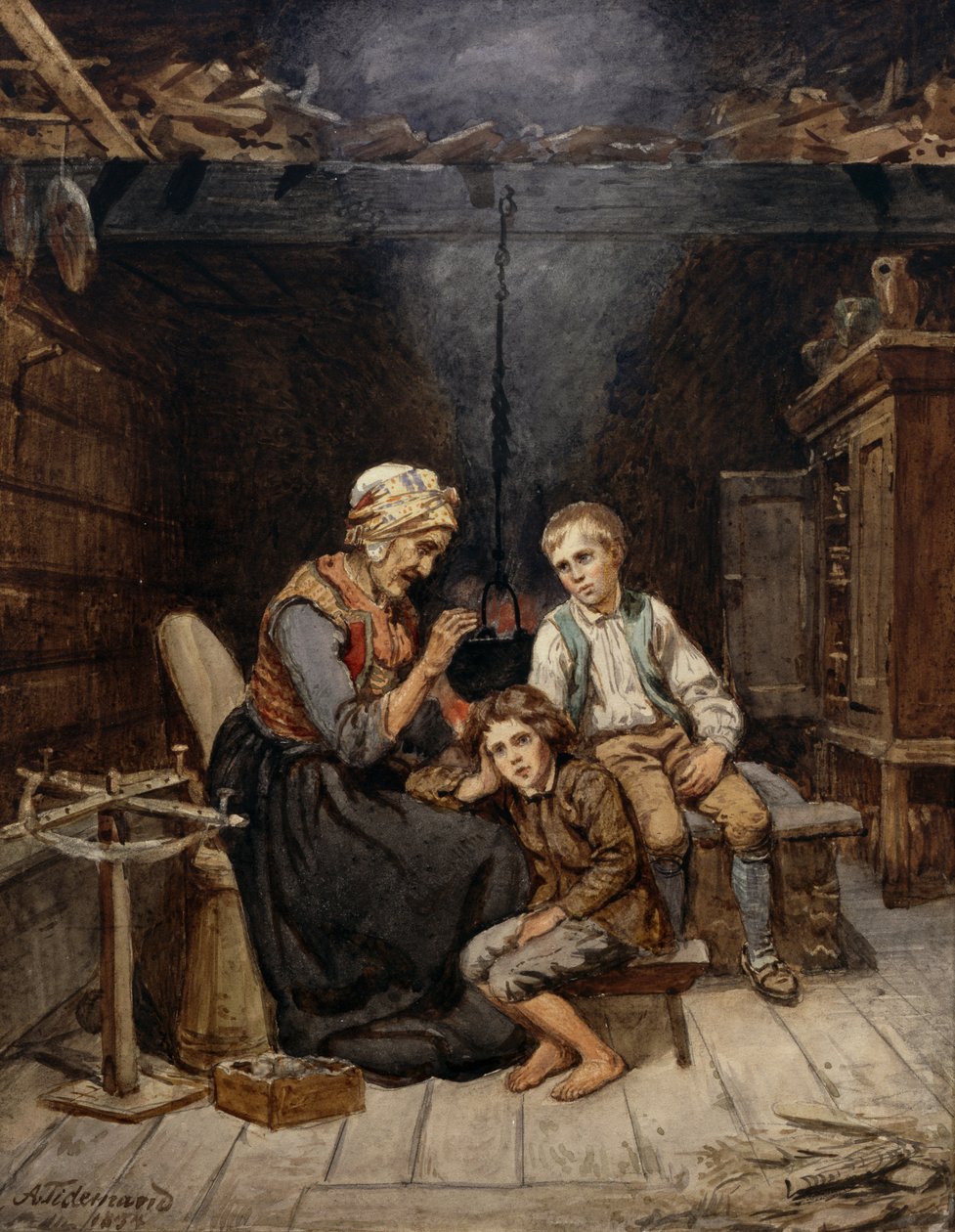 Mormor berättar en saga av Adolph Tidemand