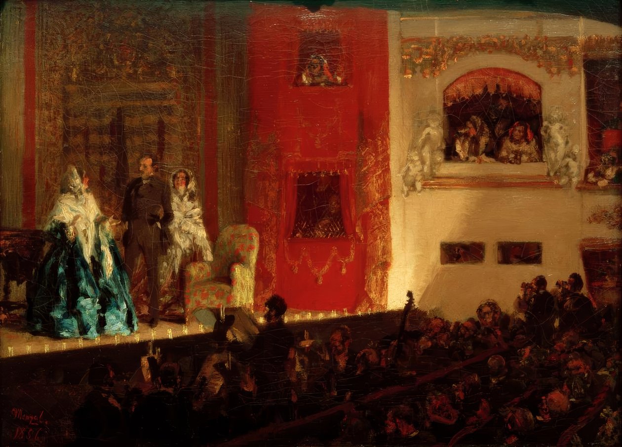 Theatre du Gymnase i Paris av Adolph Menzel