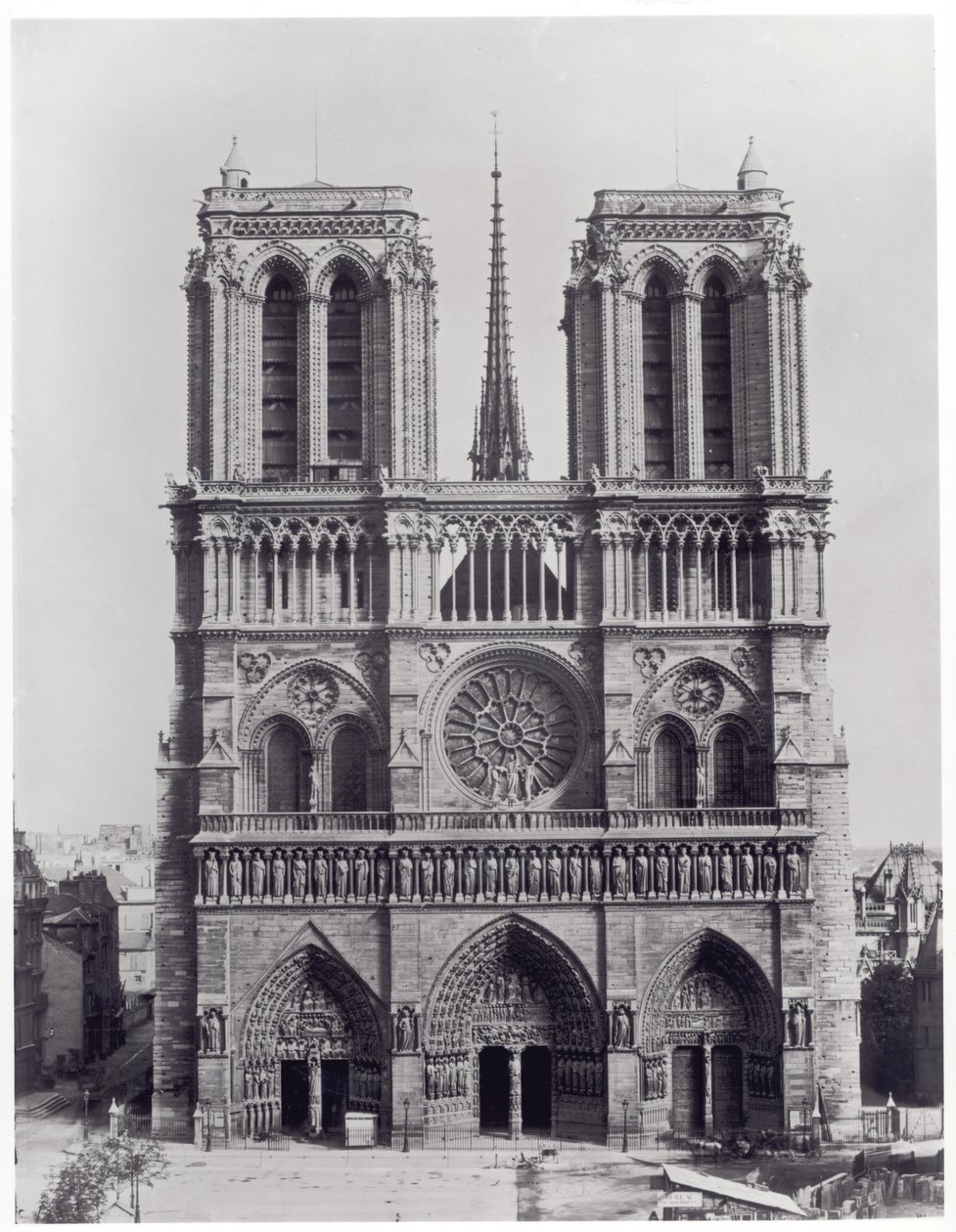 Fasad av Notre-Dame, Paris, sent 1800-tal av Adolphe Giraudon