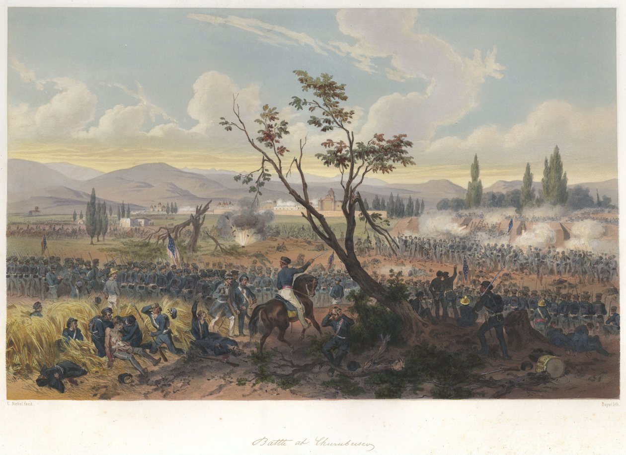 Battle of Churubusco (August 20, 1847) in the Mexican-American War av Adolphe Jean Baptiste Bayot