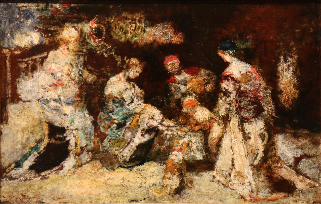 Parkscen. av Adolphe Joseph Thomas Monticelli