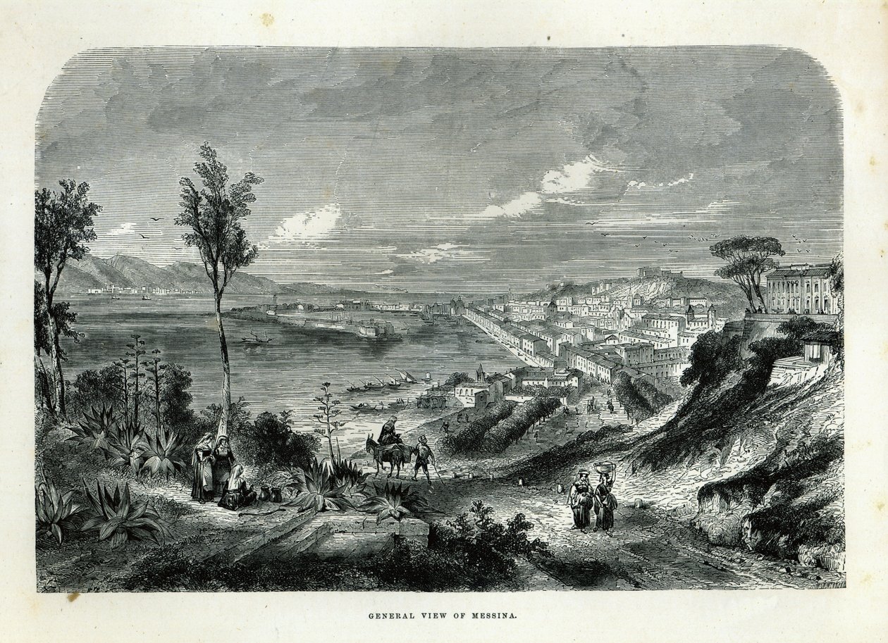 Allmän utsikt över Messina av Adolphe Rouergue