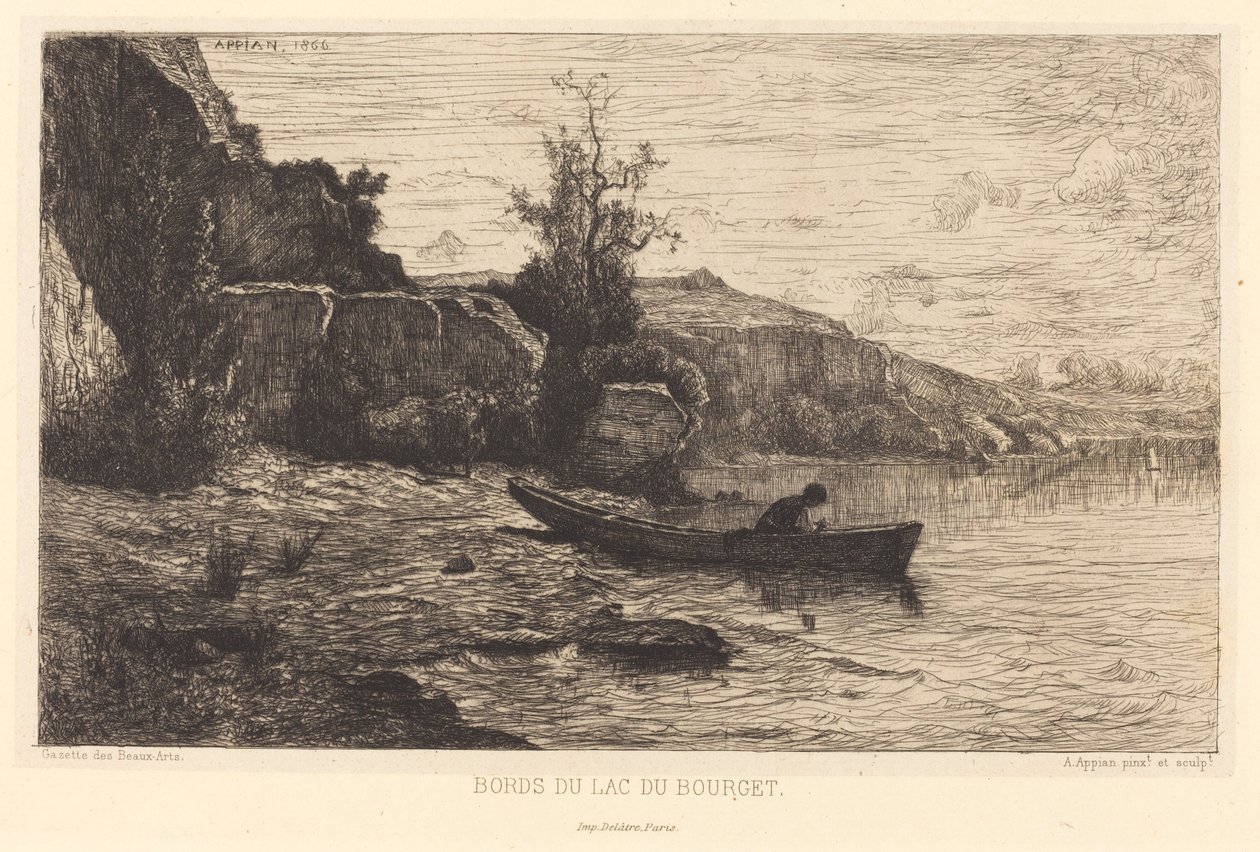 Kanterna av sjön Bourget av Adolphe Appian