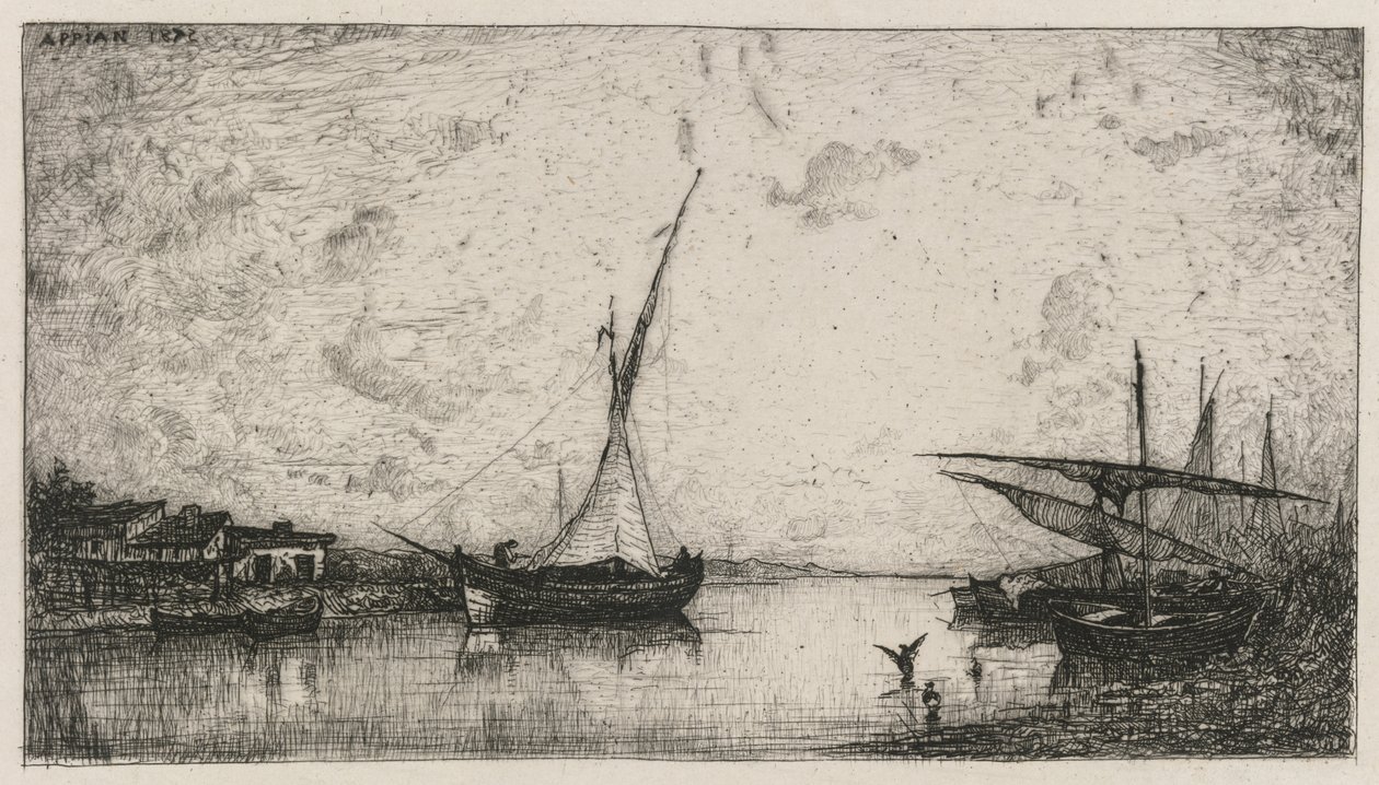 Kanalen vid Martigues, 1872. av Adolphe Appian