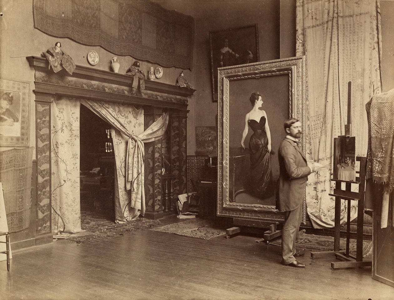 John Singer Sargent i ateljé av Adolphe Giraudon