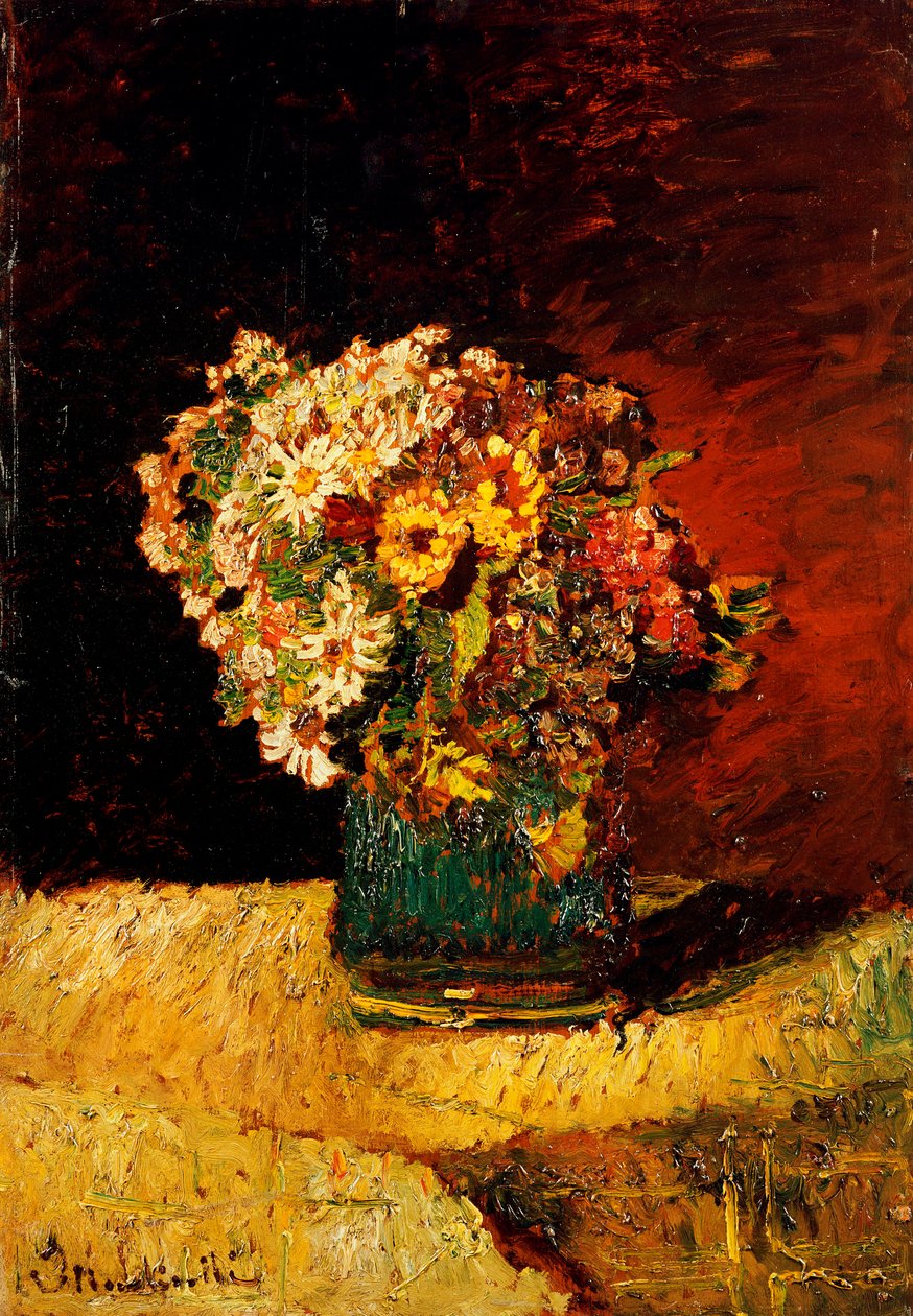 En vas med blommor av Adolphe Joseph Thomas Monticelli