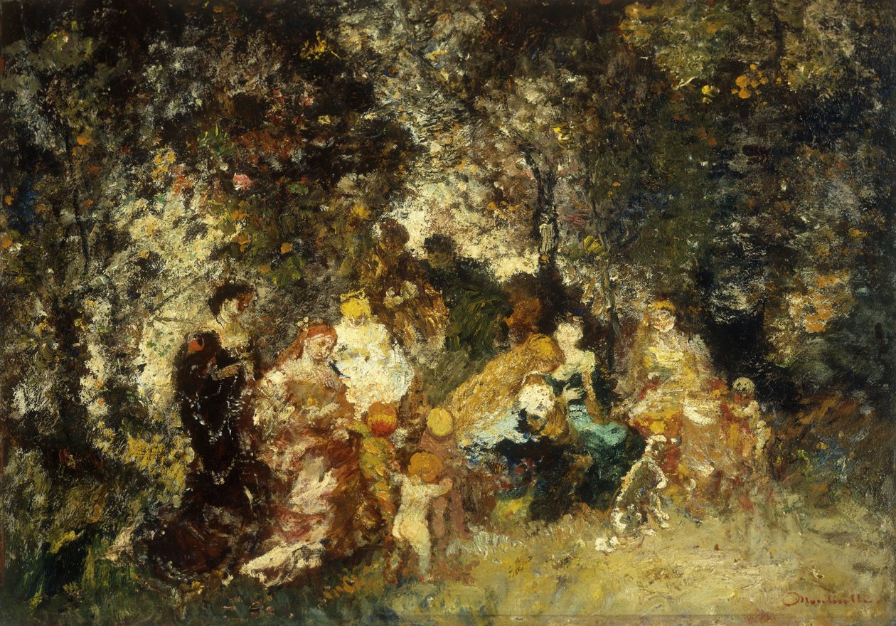Trädgårdsfest av Adolphe Joseph Thomas Monticelli