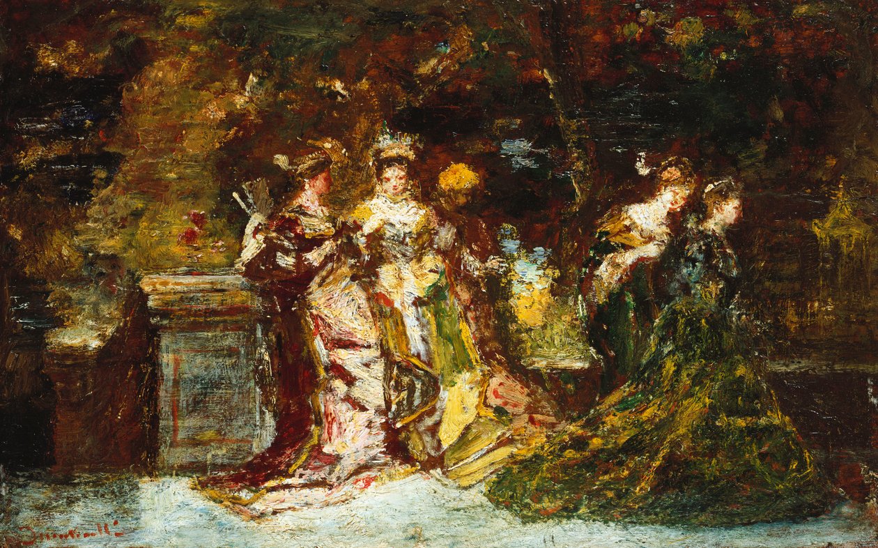 Fete Galante, ca 1870 av Adolphe Joseph Thomas Monticelli