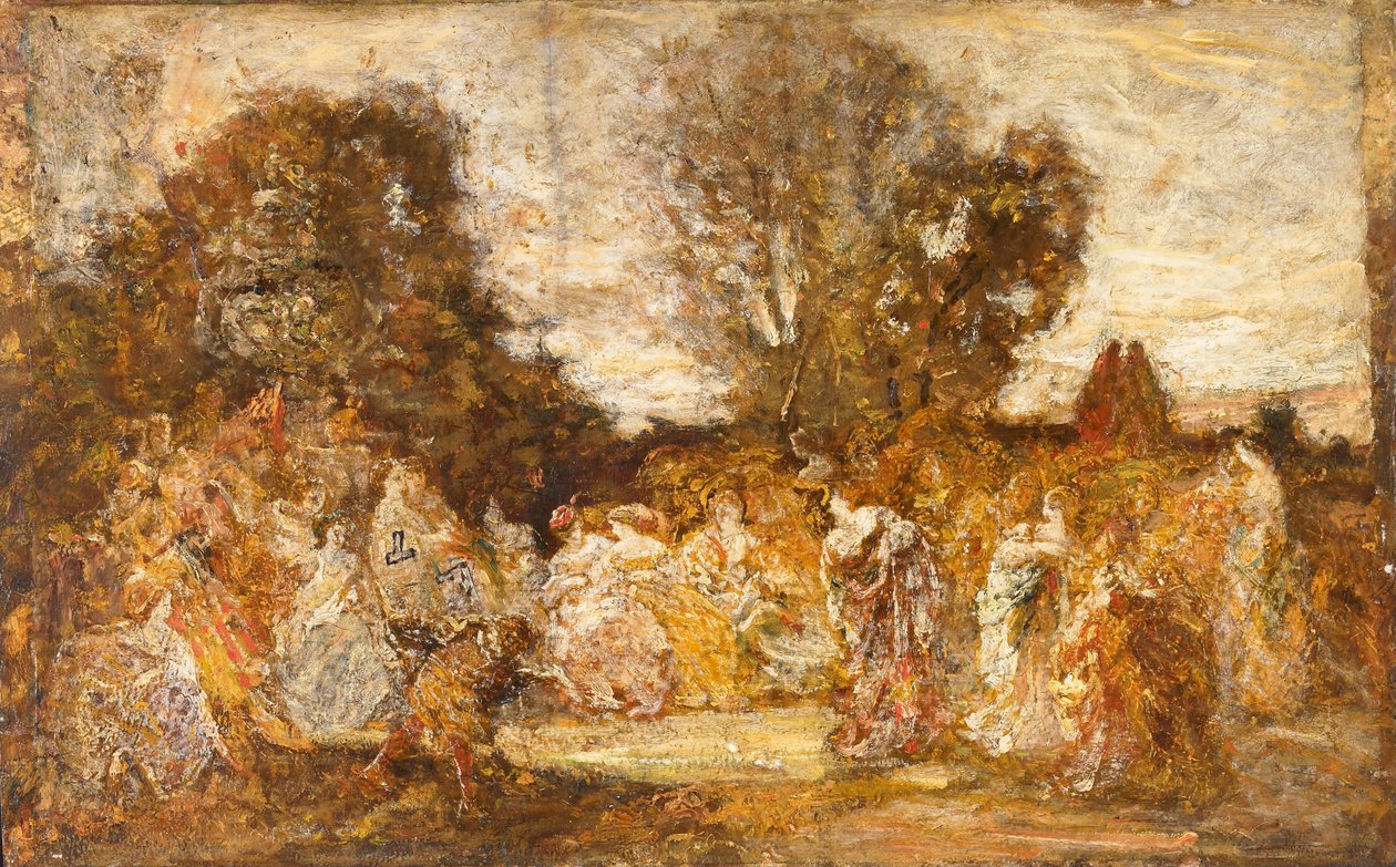 Damer i en trädgård av Adolphe Joseph Thomas Monticelli