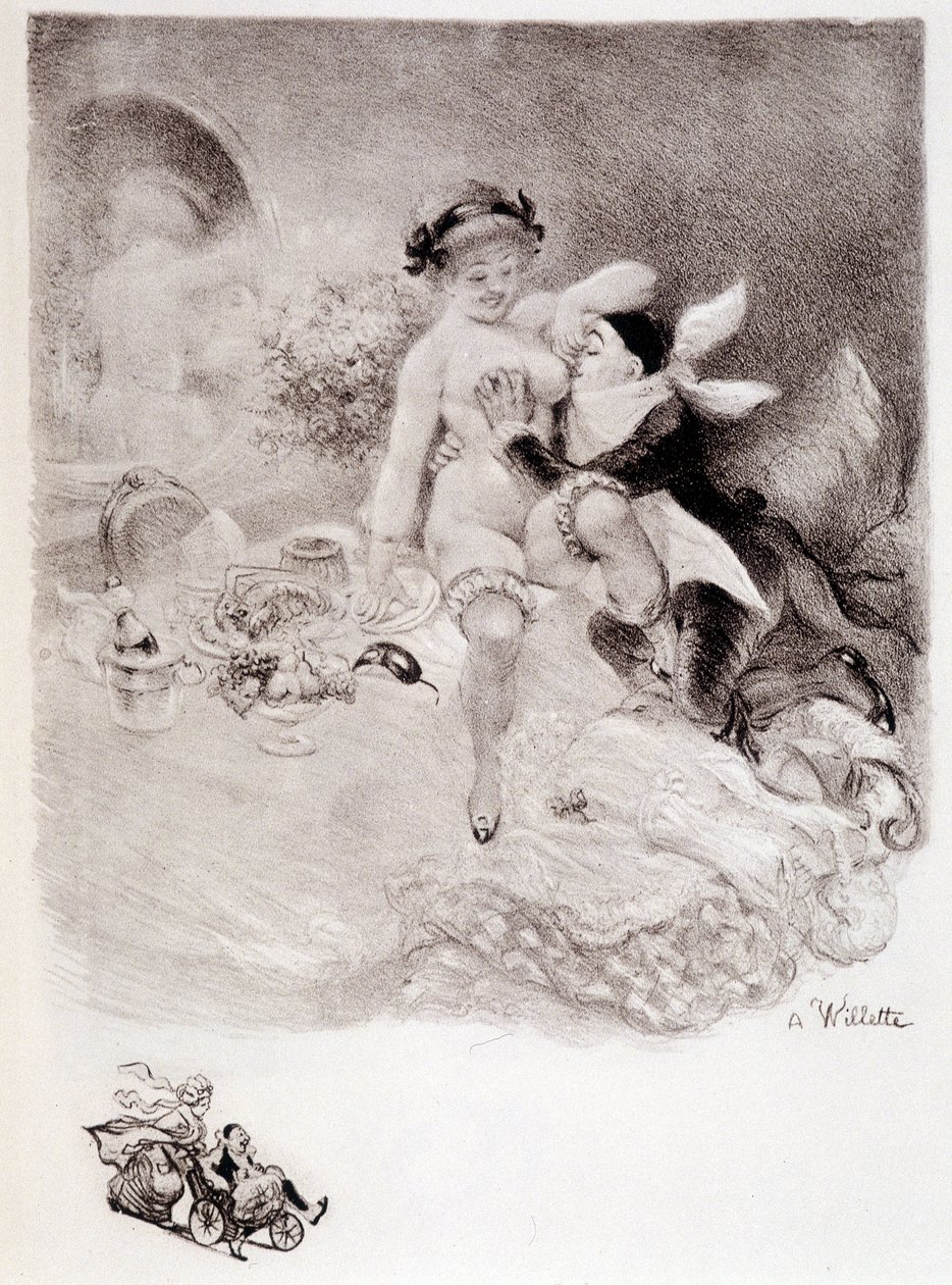 Gourmandise - teckning av Willette av Adolphe Leon Willette
