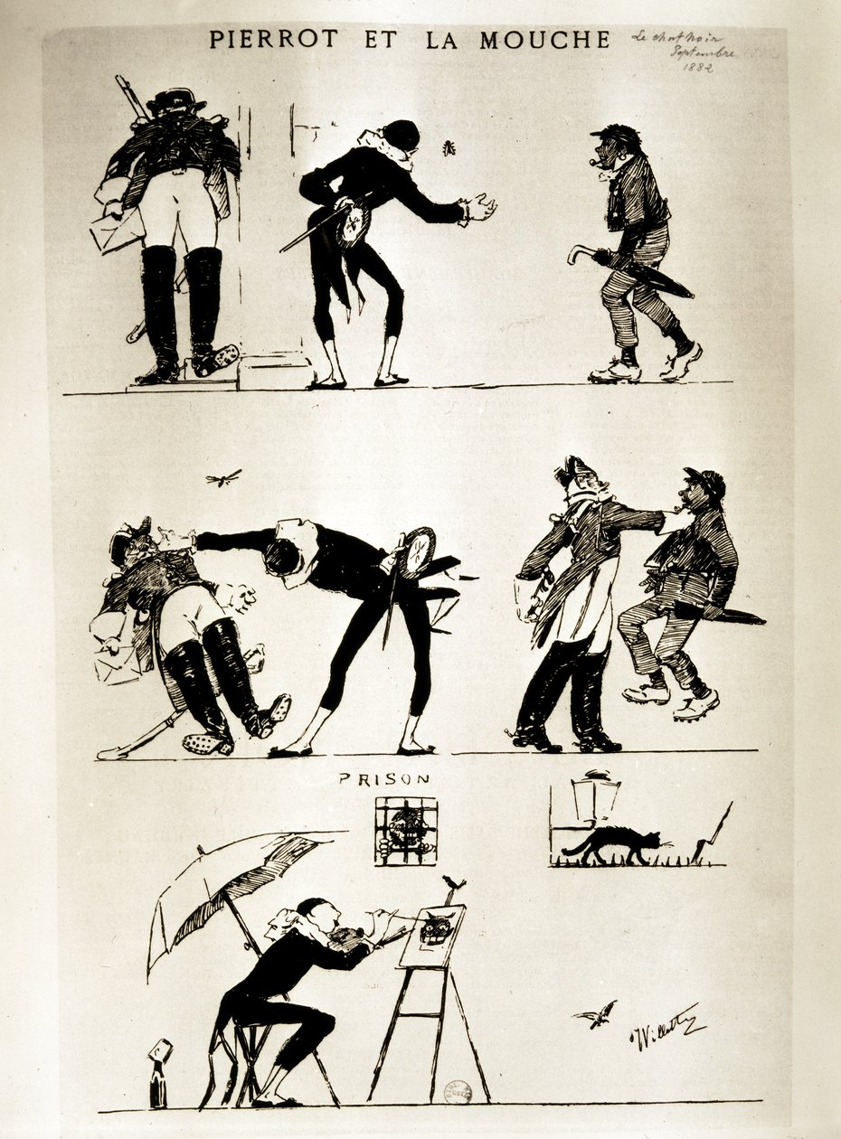 Pierrot och La Mouche av Adolphe Leon Willette