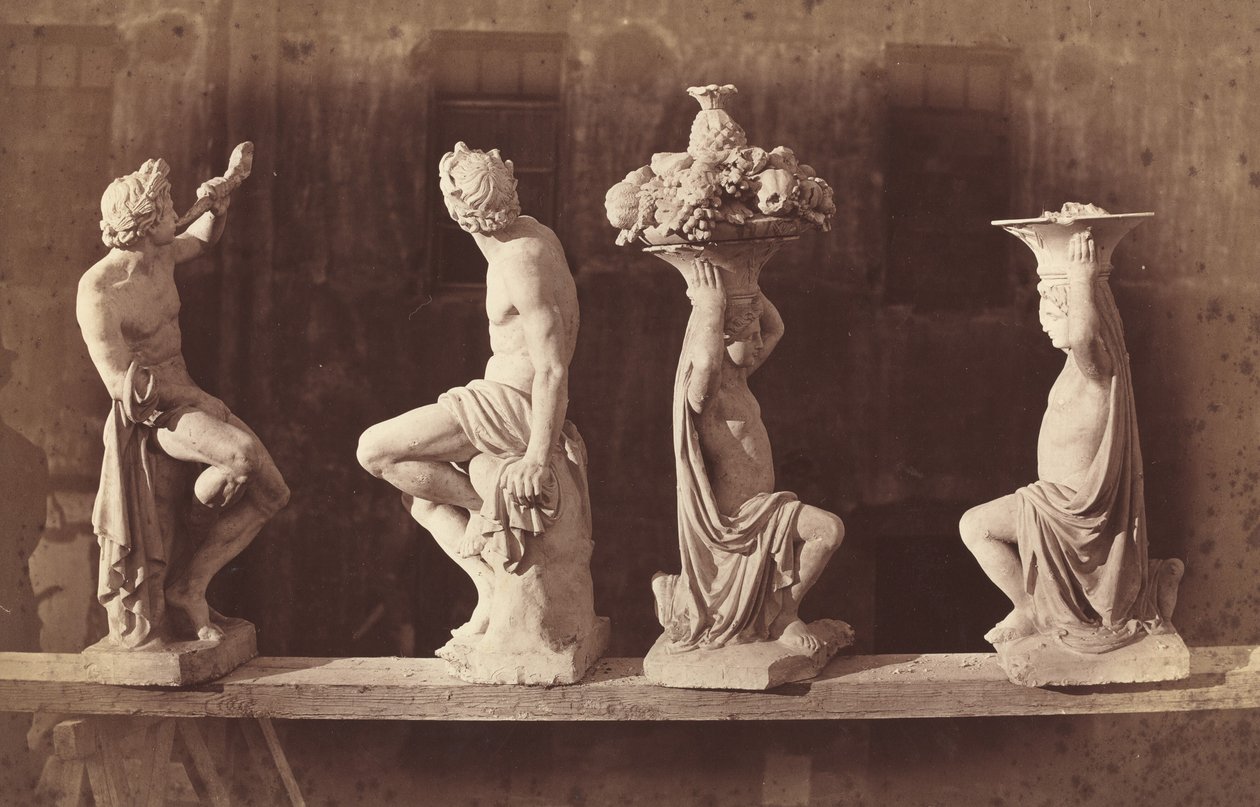 Fyra statyer, ca. 1868. av Adolphe Terris