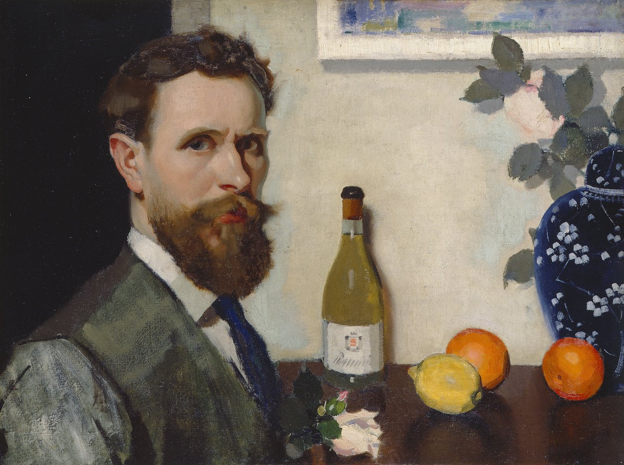 Självporträtt, ca 1917 (olja på duk) av Adolphe Valette