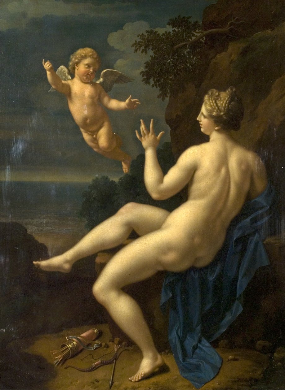 Venus och Amor, 1709 av Adriaan van der Werff