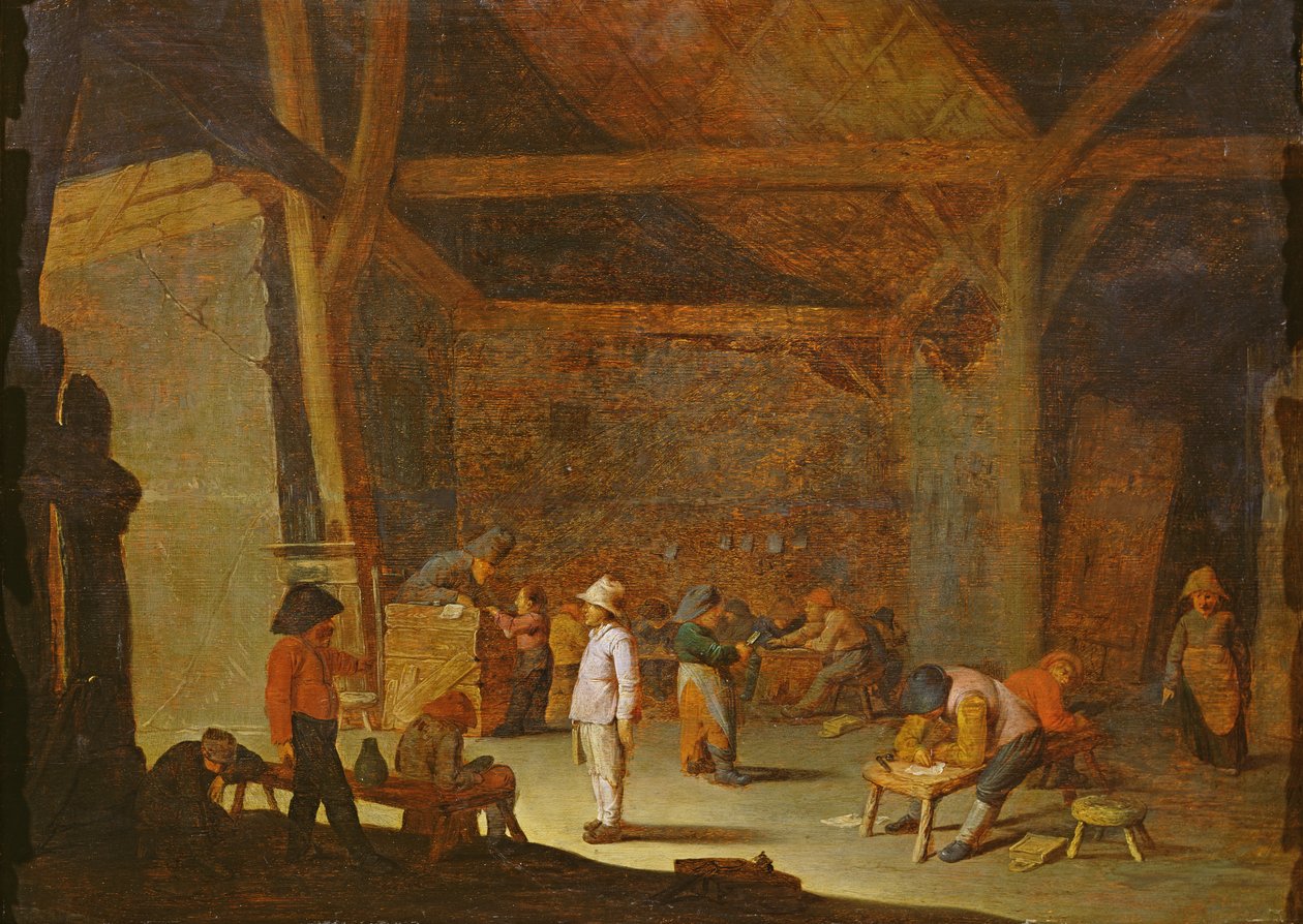 Skolans interiör av Adriaen Jansz. van Ostade