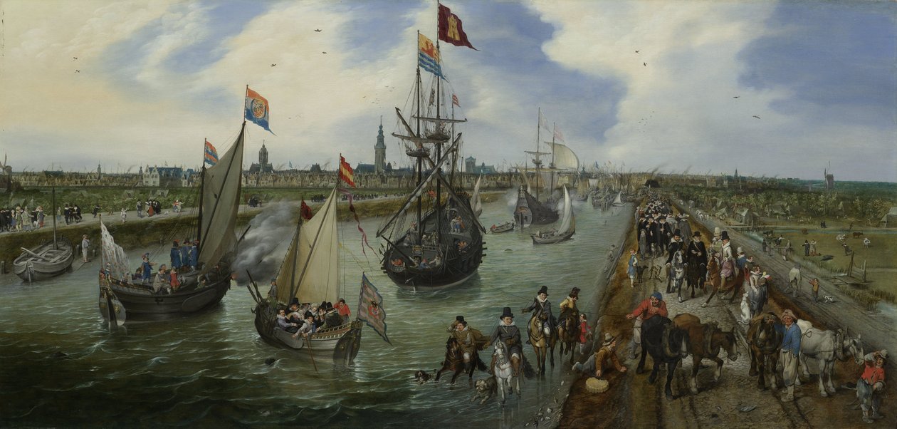 Hamnen i Middelburg av Adriaen van de Venne  