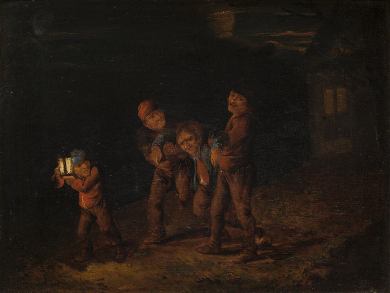 Att se Drunkard Home av Adriaen Brouwer