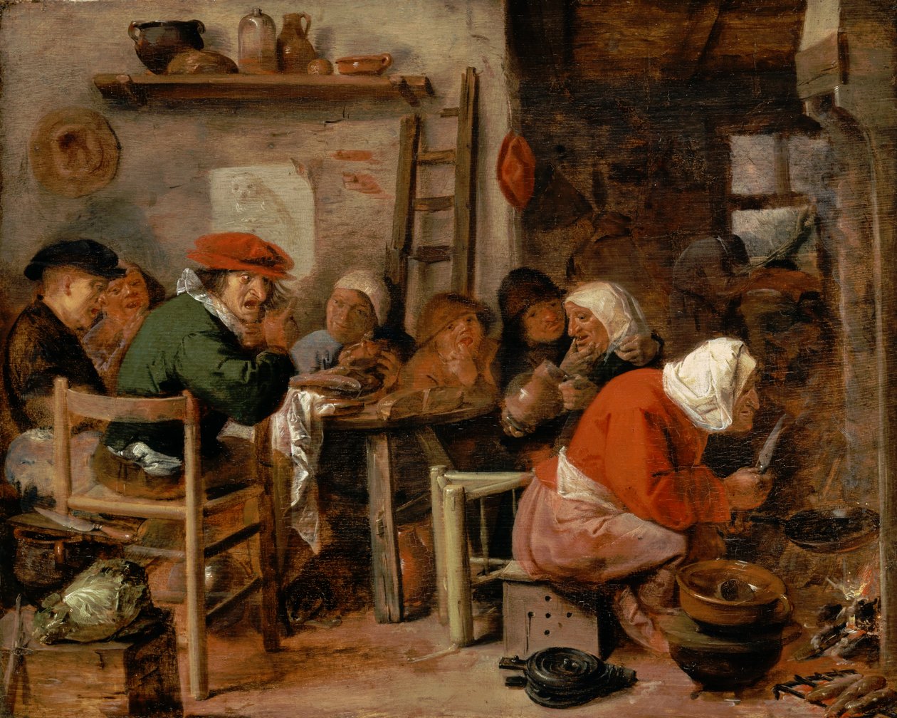 Kvinna gör pannkakor av Adriaen Brouwer