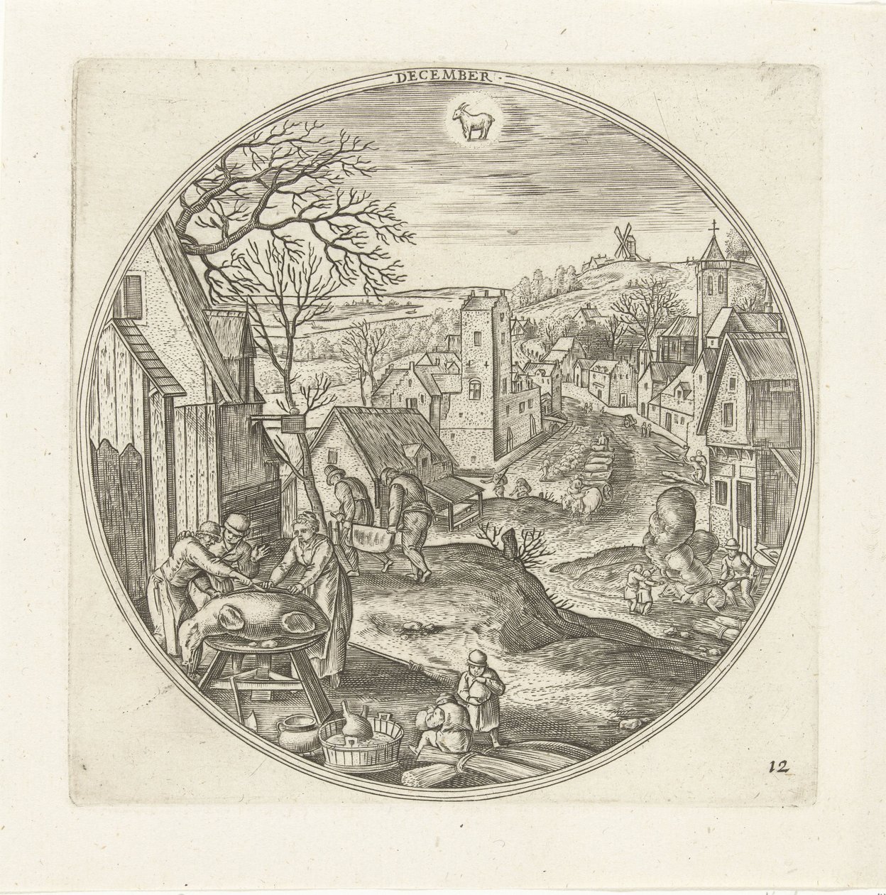 december De tolv månaderna (serietitel) av Adriaen Collaert