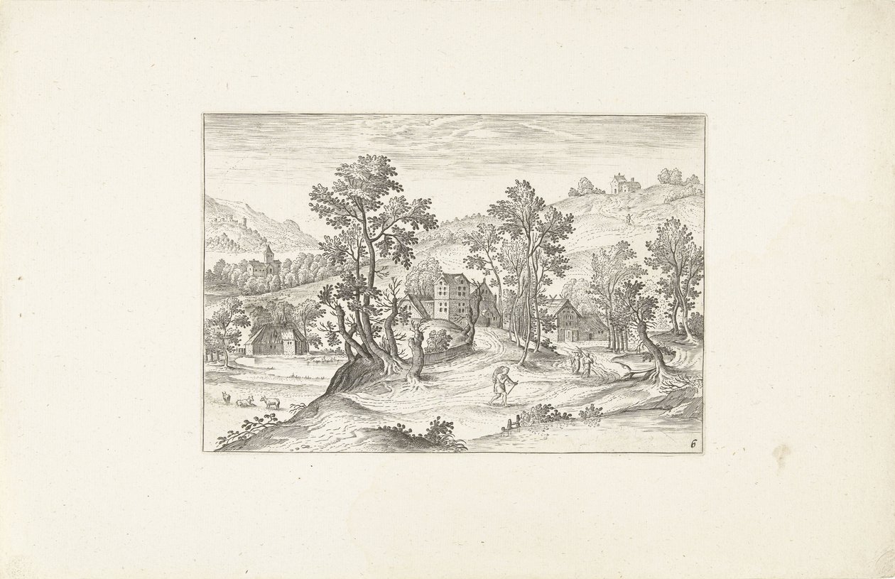 Landskap med vandrare Landskap runt Antwerpen (serietitel) av Adriaen Collaert
