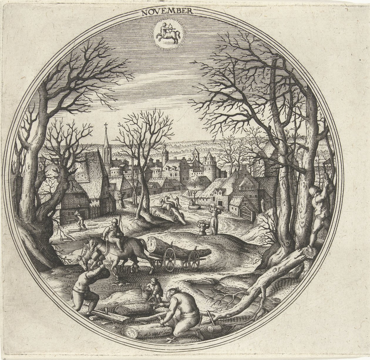 november De tolv månaderna (serietitel) av Adriaen Collaert