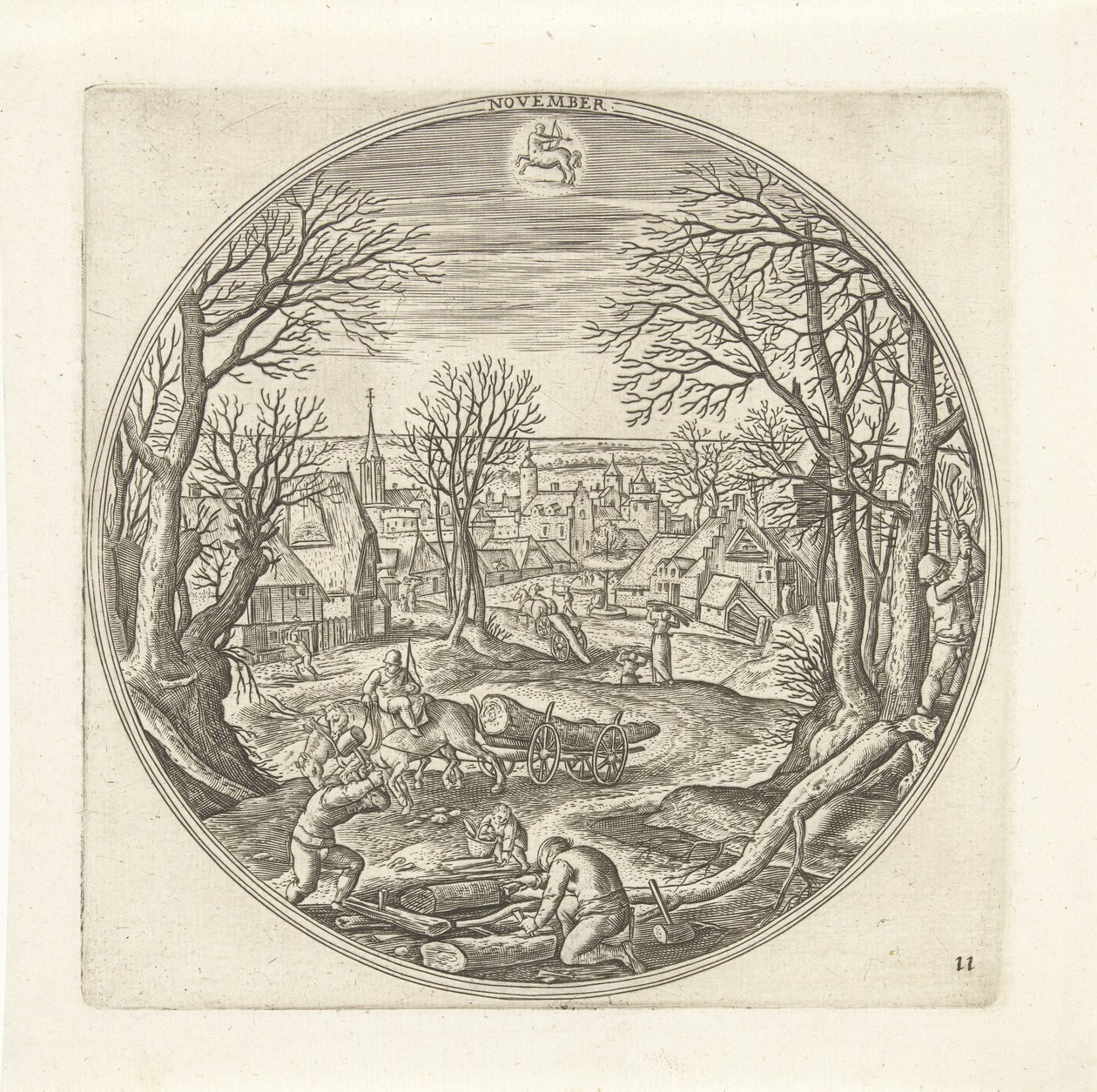 november De tolv månaderna (serietitel) av Adriaen Collaert