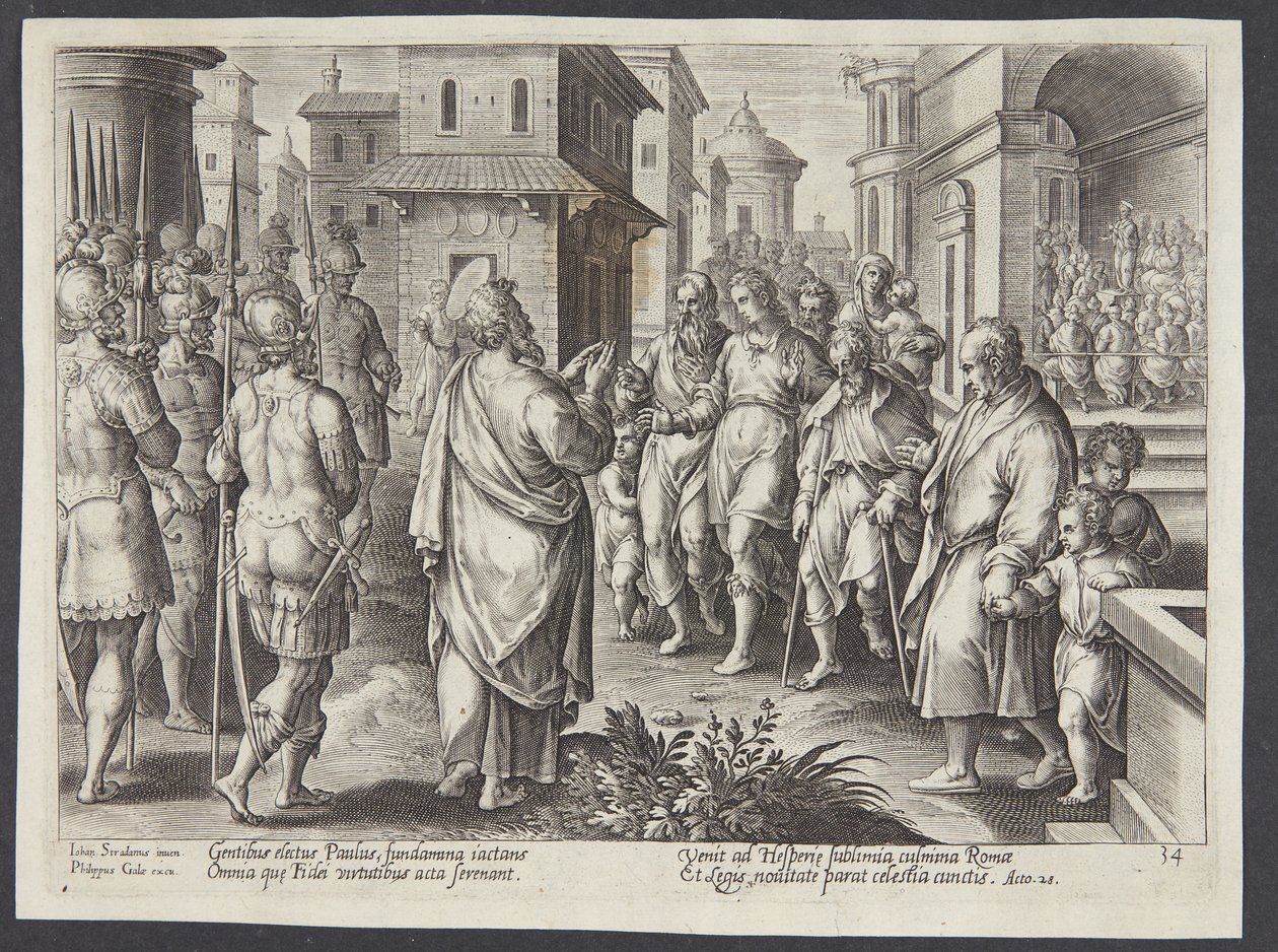 Paulus predikar i Rom av Adriaen Collaert