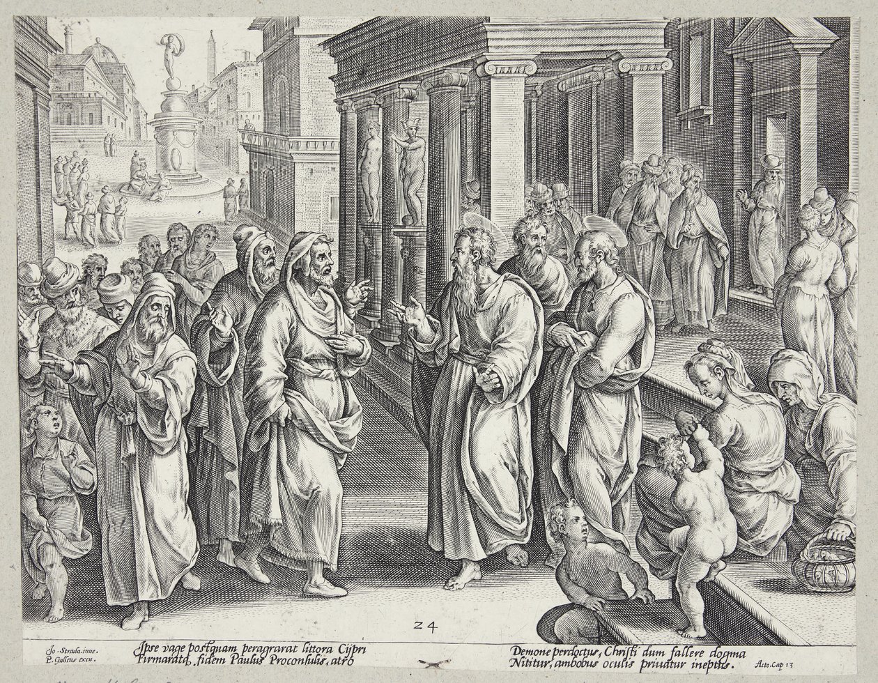 Elymas förblindande av Adriaen Collaert