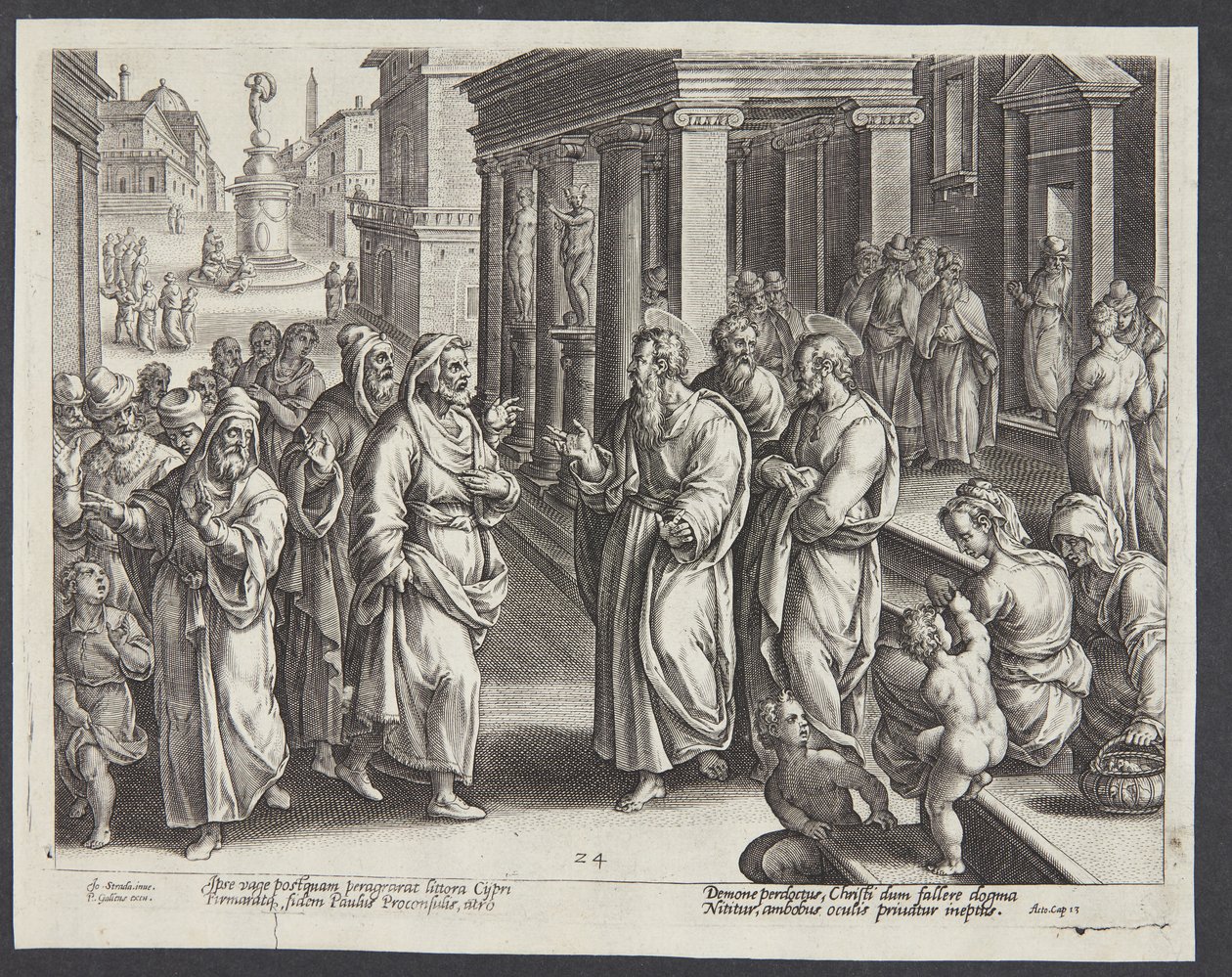 Elymas förblindande av Adriaen Collaert
