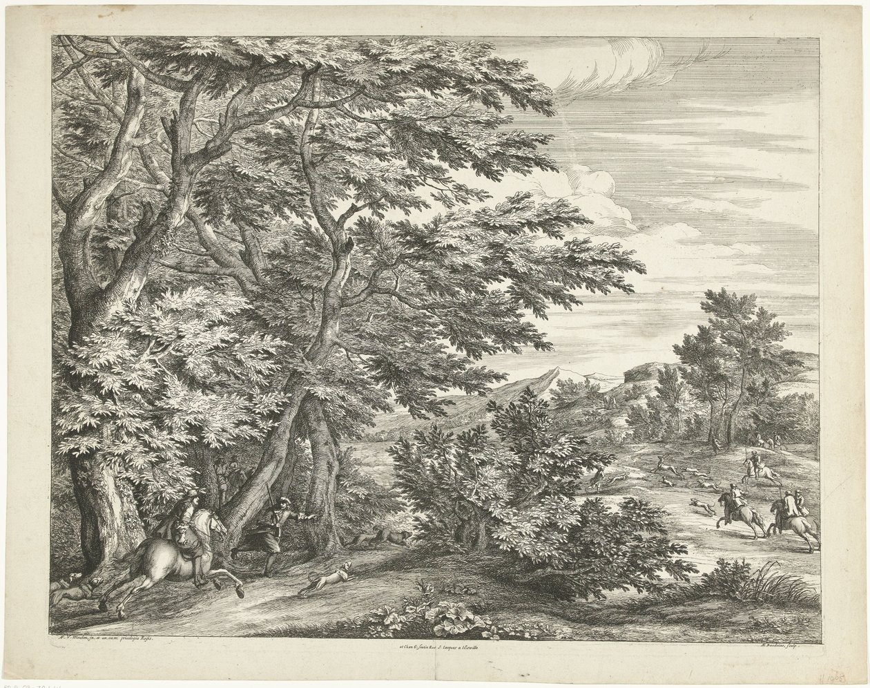 Landskap med rådjursjakt av Adriaen Frans Boudewyns