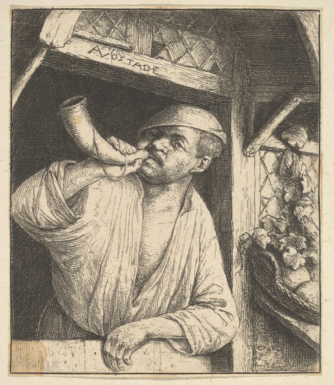 Bagarens blåshorn, 1610-85. av Adriaen Jansz. van Ostade