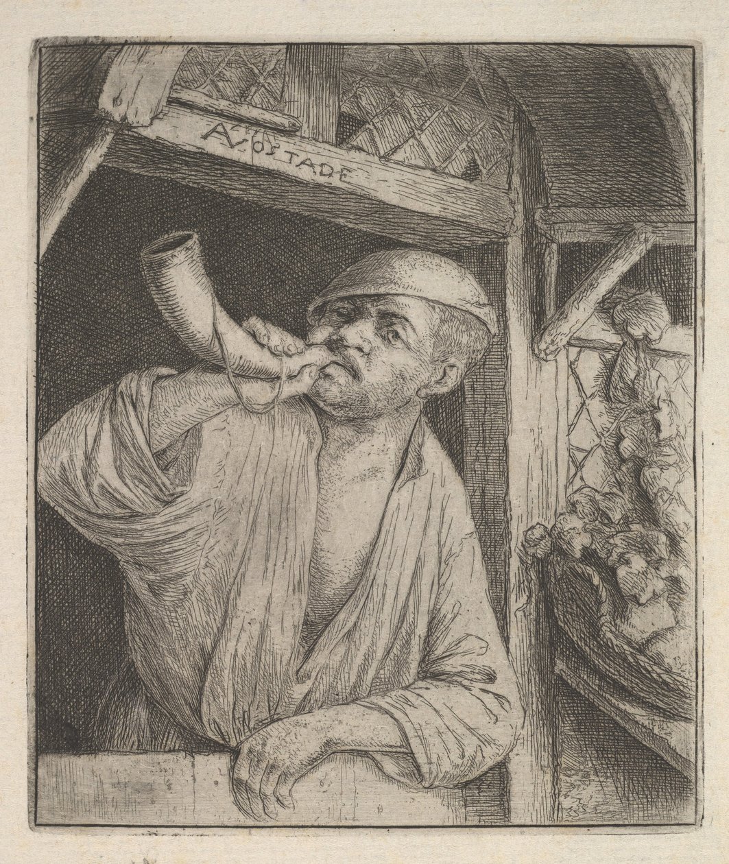 Bagarens blåshorn, 1610-85. av Adriaen Jansz. van Ostade