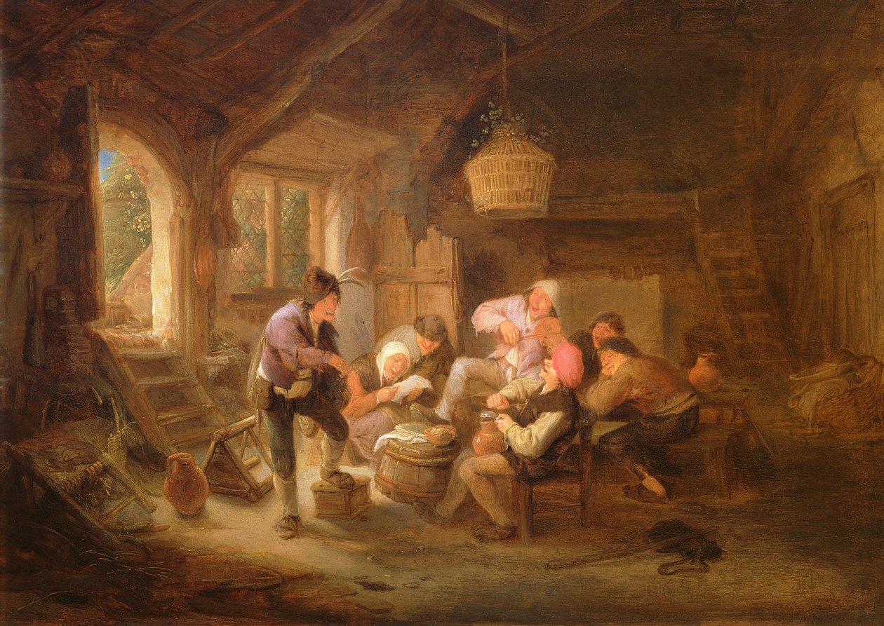 Drickscen (olja på koppar) av Adriaen Jansz. van Ostade
