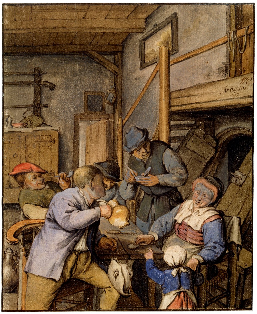 I en krog, 1677. av Adriaen Jansz. van Ostade