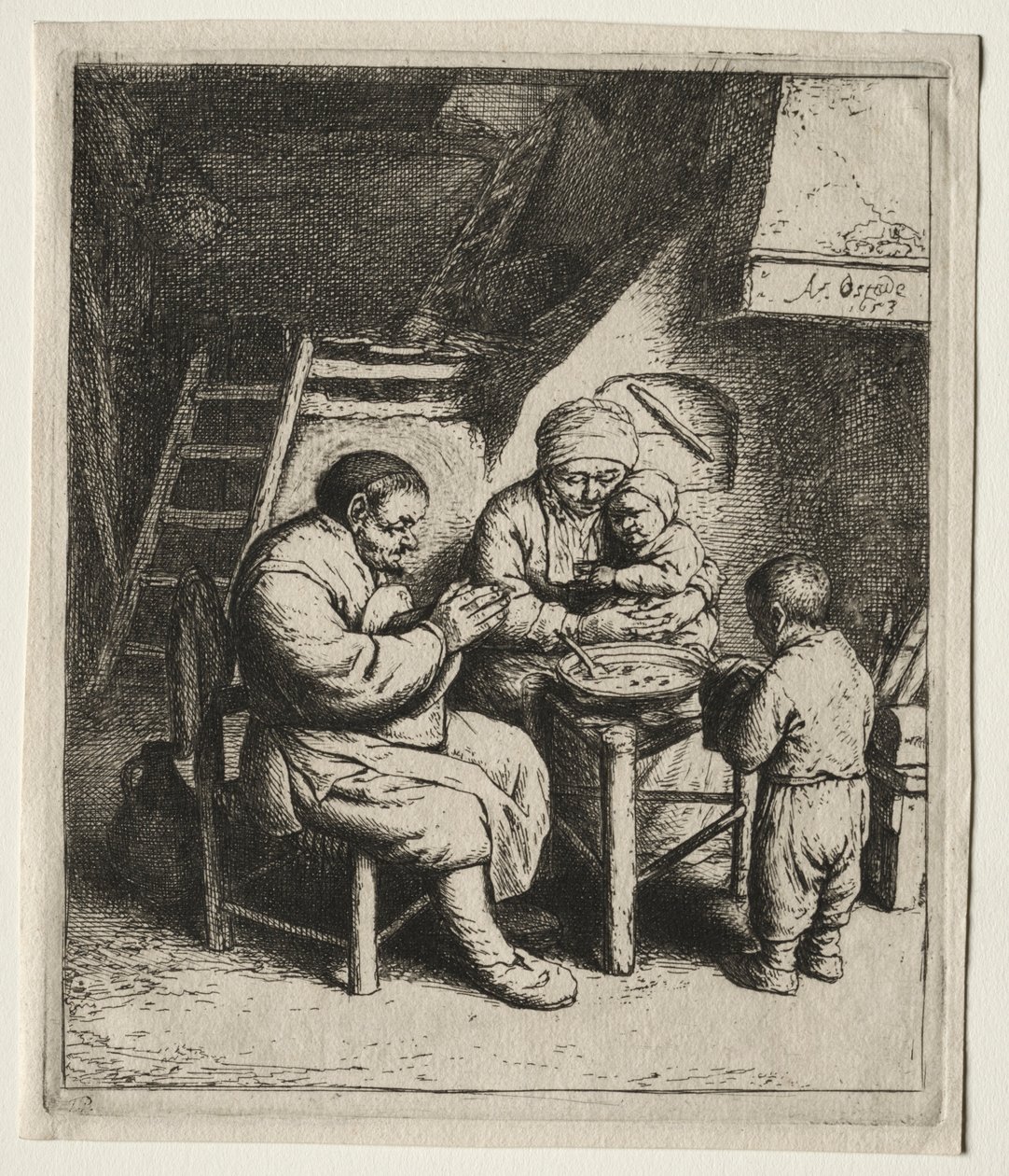 Saying Grace, 1653. av Adriaen Jansz. van Ostade