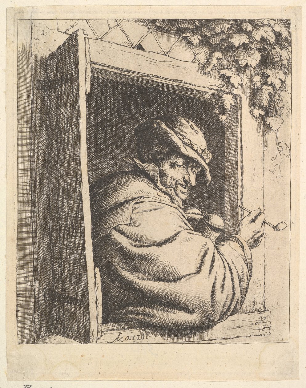 Rökare vid fönstret, 1610-85. av Adriaen Jansz. van Ostade