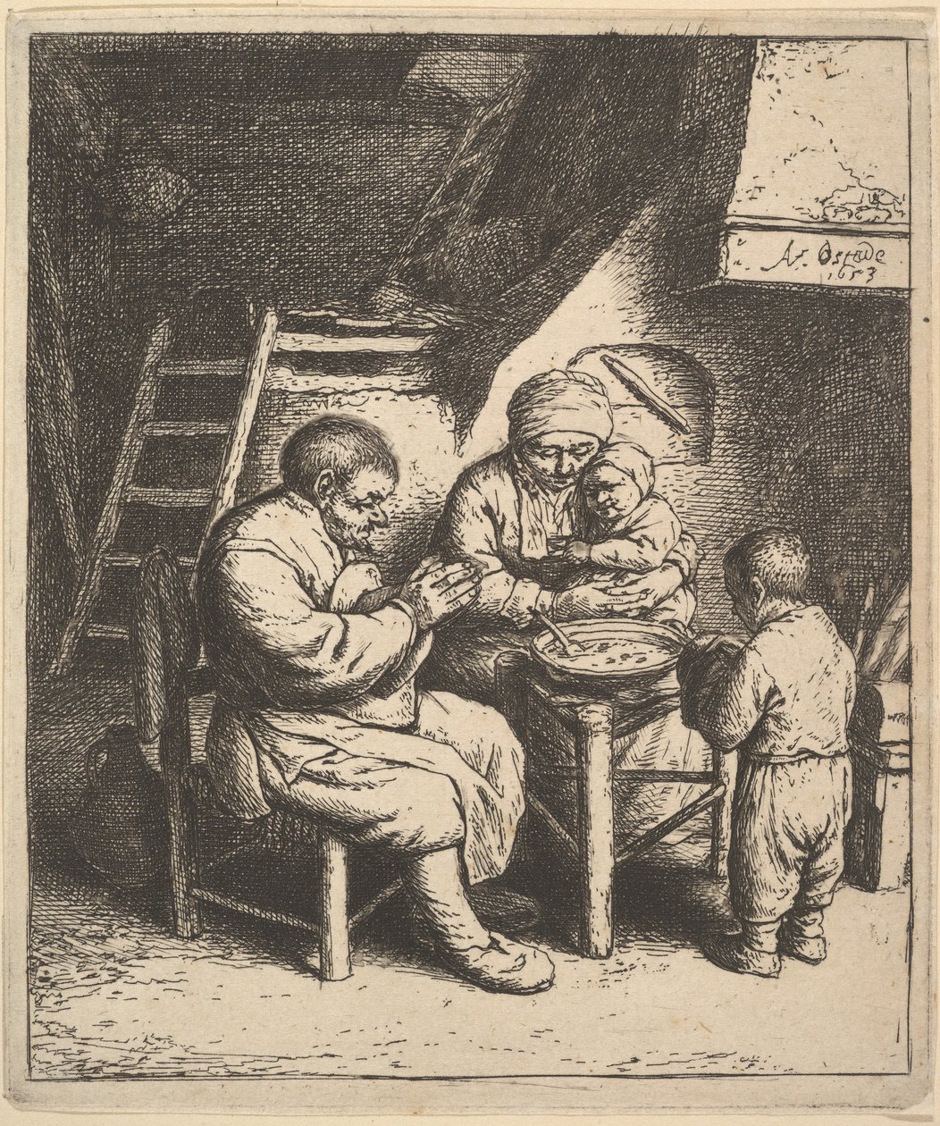 Välsignelsen, 1610-85. av Adriaen Jansz. van Ostade