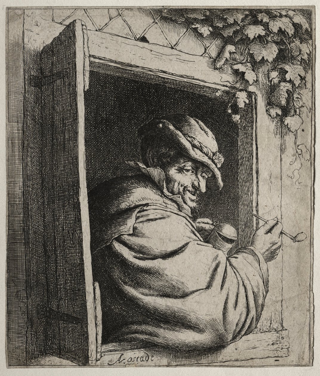 Rökaren vid fönstret. av Adriaen Jansz. van Ostade