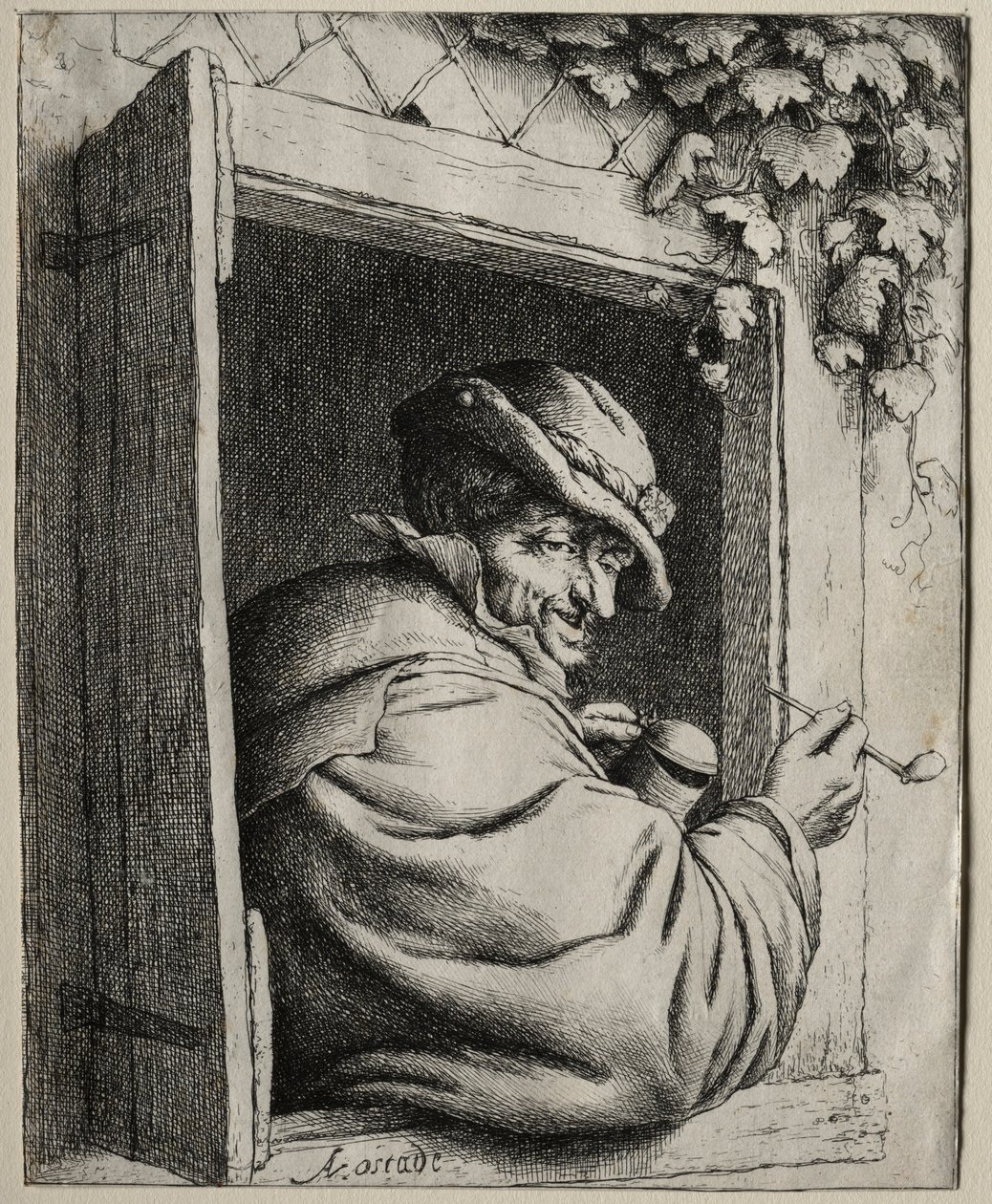 Rökaren vid fönstret. av Adriaen Jansz. van Ostade