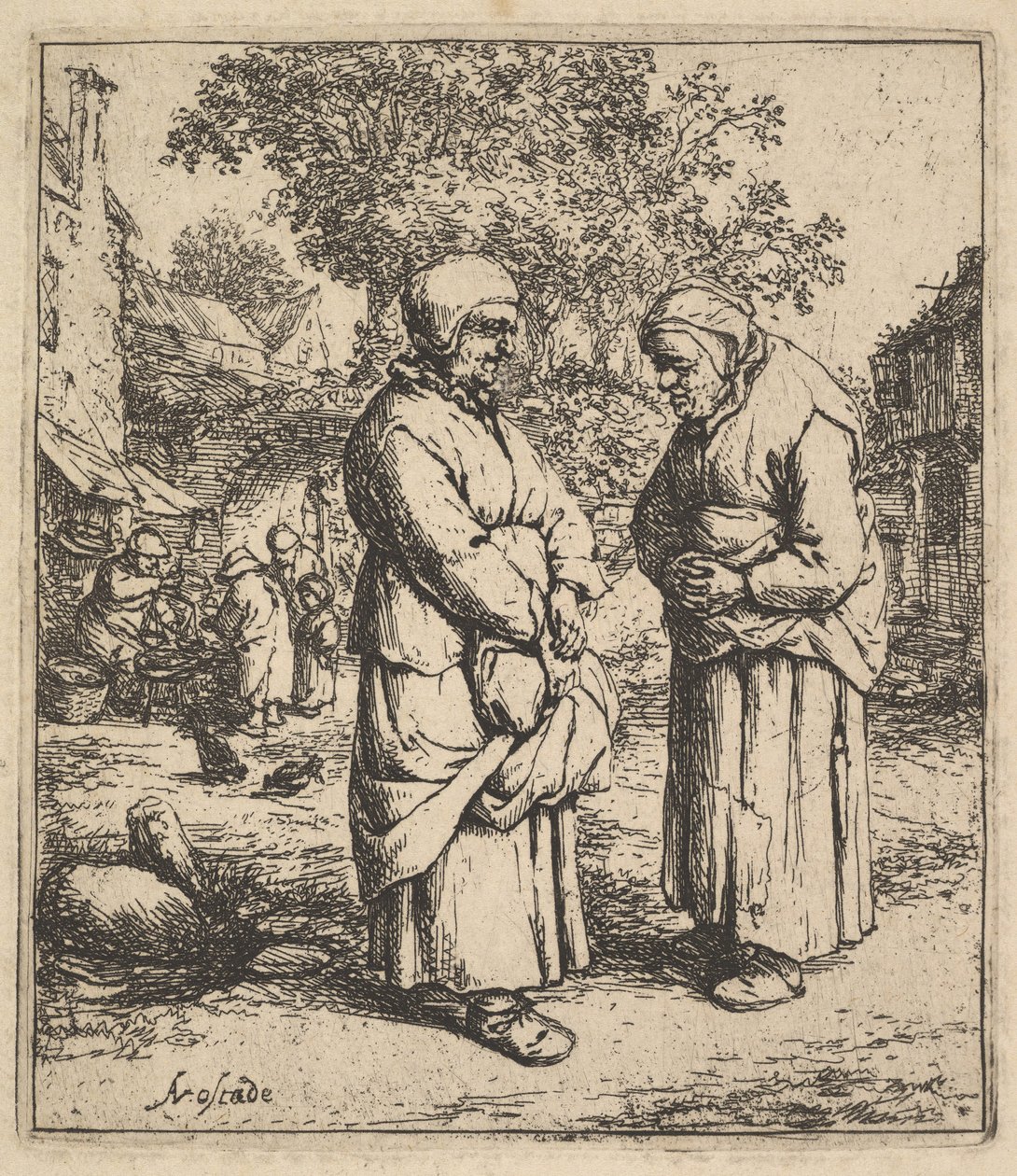 Två skvaller, 1610-85. av Adriaen Jansz. van Ostade