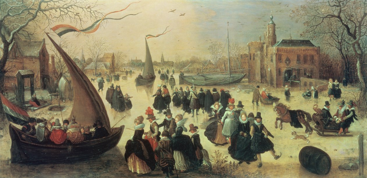 Skridskofest av Adriaen Pietersz van de Venne