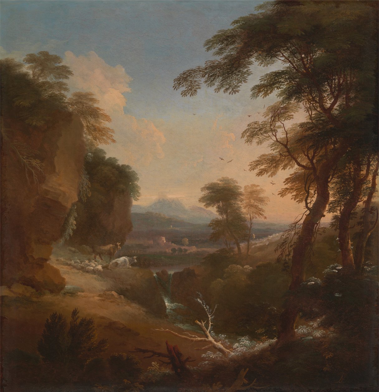 Landskap med avlägsna berg, ca. 1698. av Adriaen van Diest
