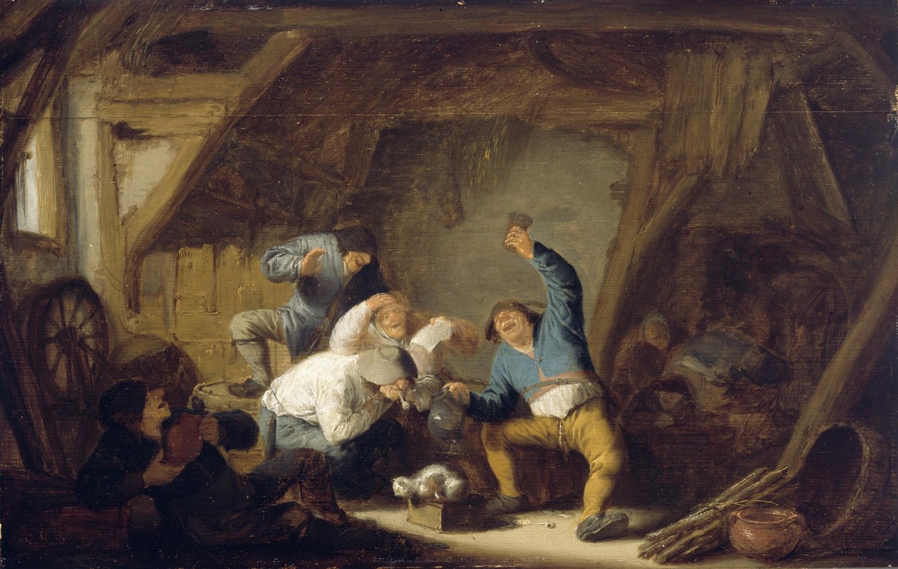 Boors dricker och sjunger av Adriaen van Ostade