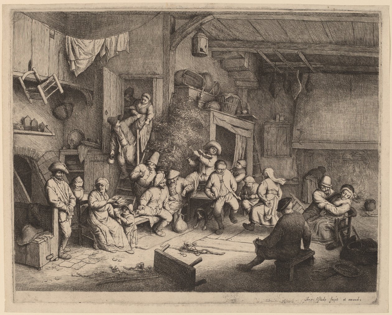 Dansa på en krog av Adriaen van Ostade