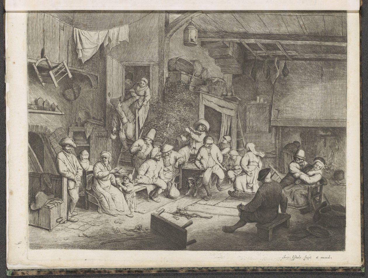 Dans på värdshuset av Adriaen van Ostade