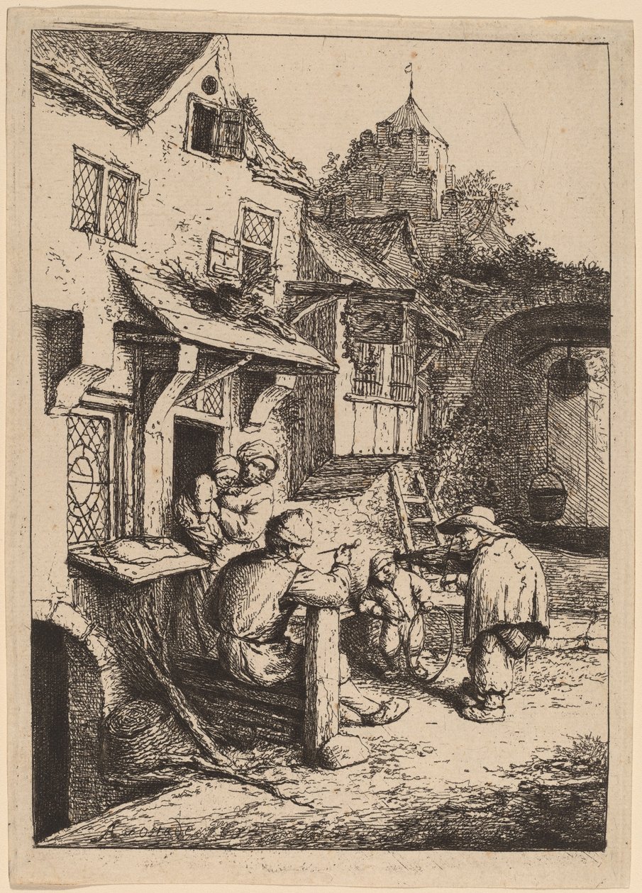 Puckelryggig spelman av Adriaen van Ostade