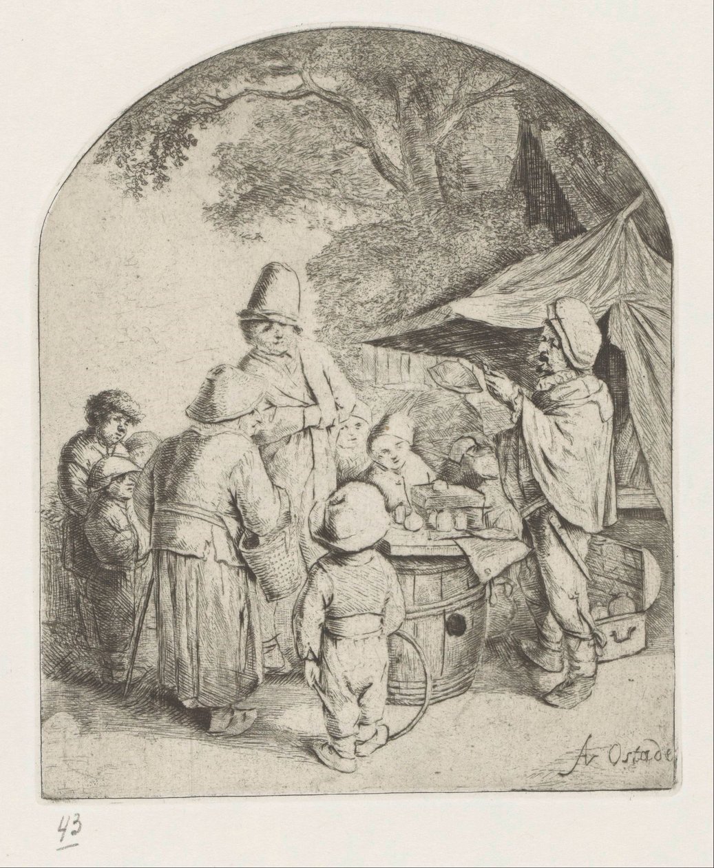 Quack säljer sina varor av Adriaen van Ostade